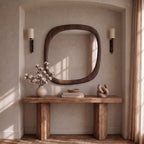 Yoko - Miroir Carré En Placage Noyer