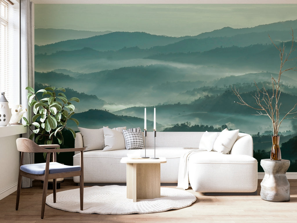 Mural Misty Line - Mossy Green