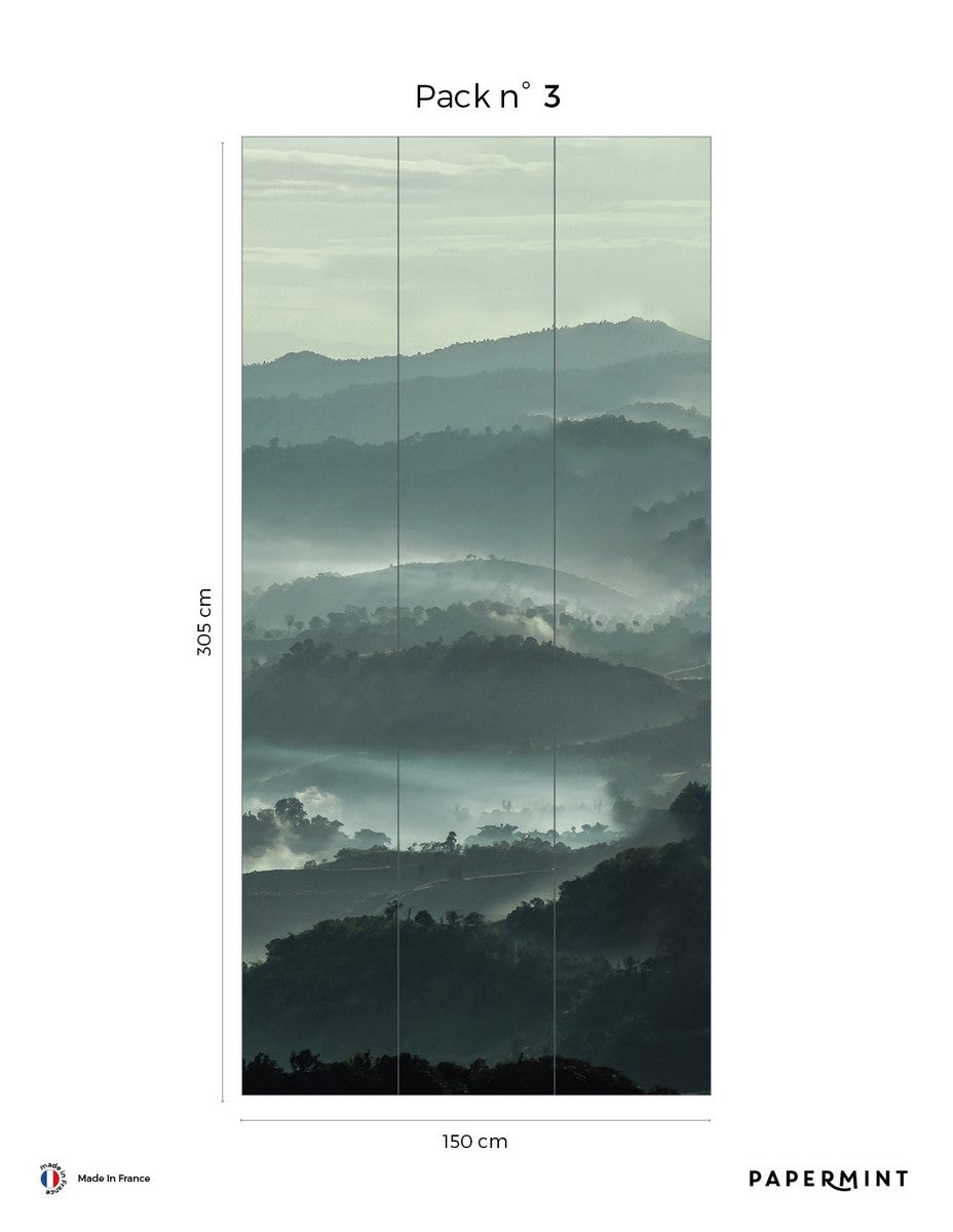 Mural Misty Line - Mossy Green