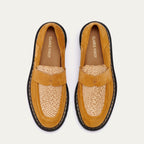 Mia Pecan and Raffia Leather Moccasin