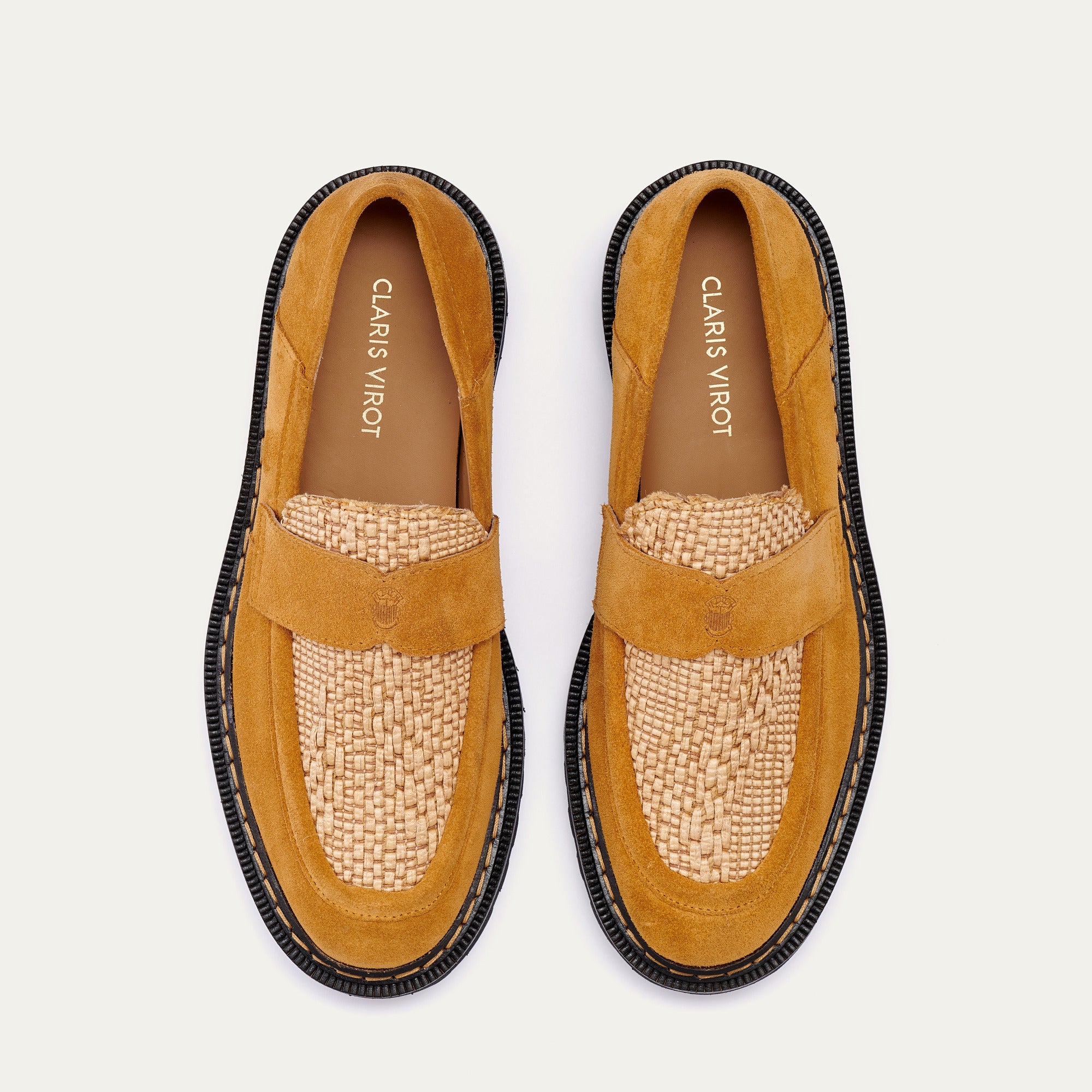 Mia Pecan and Raffia Leather Moccasin