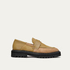 Mocasín de cuero verde oliva Mia Grege