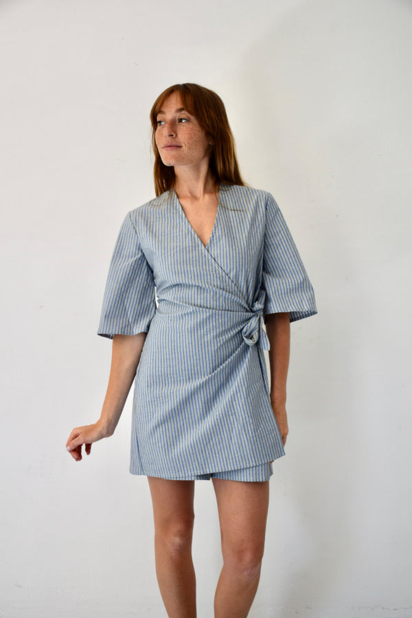 Alba Blue And Green Stripes Jumpsuit
