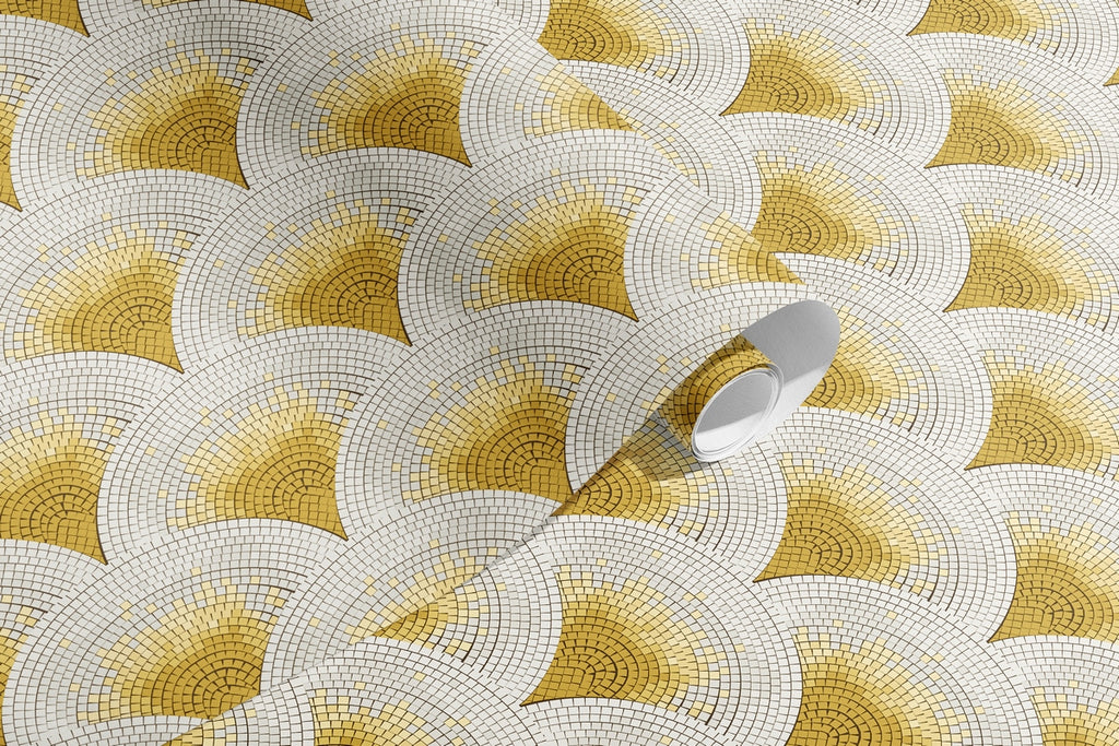 Rollo de Papel Pintado Mosaic - Amarillo