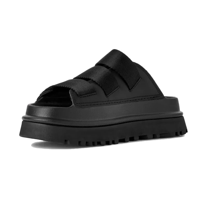 Goldenglow Slide Mules - Black/Black
