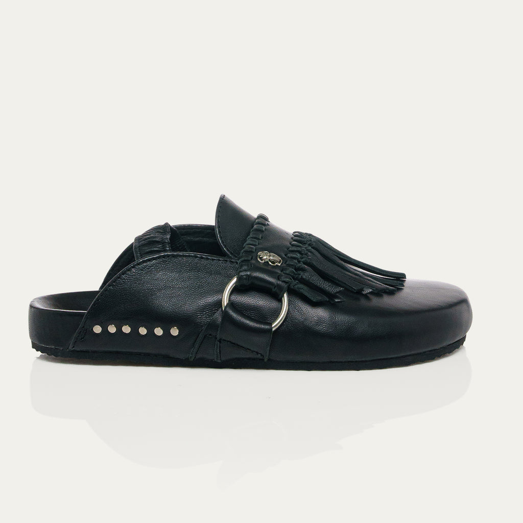 Mules Georgette De Napa Negra