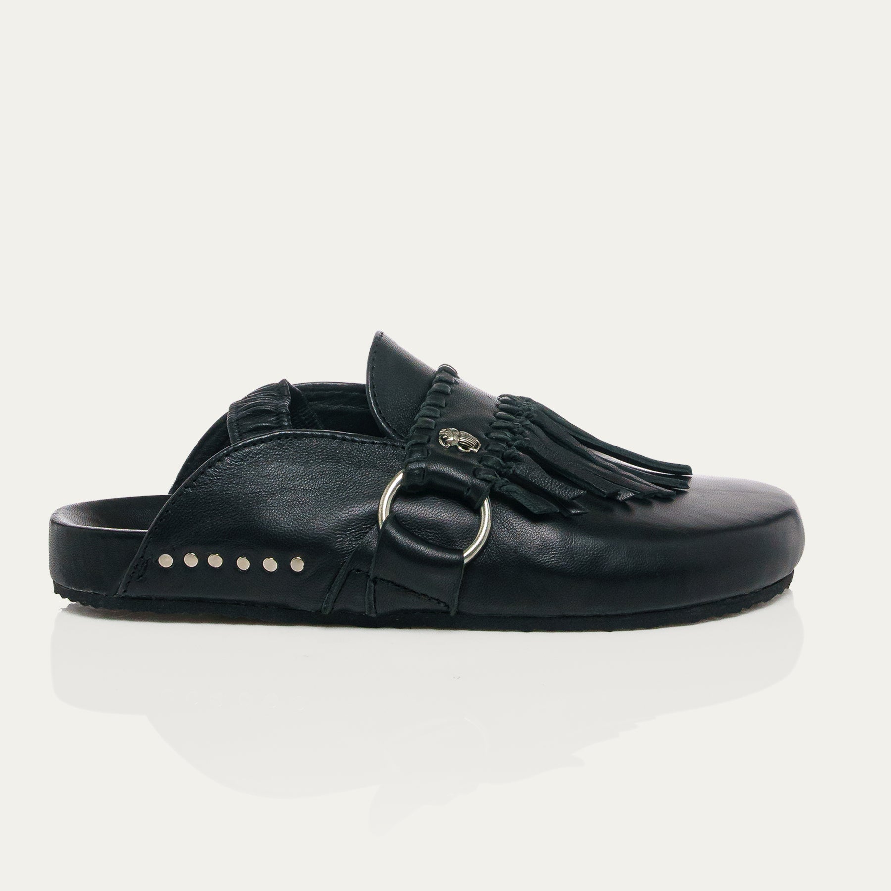 Mules Georgette De Napa Negra