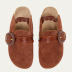 Georgette Mules in Cognac Velvet Calfskin