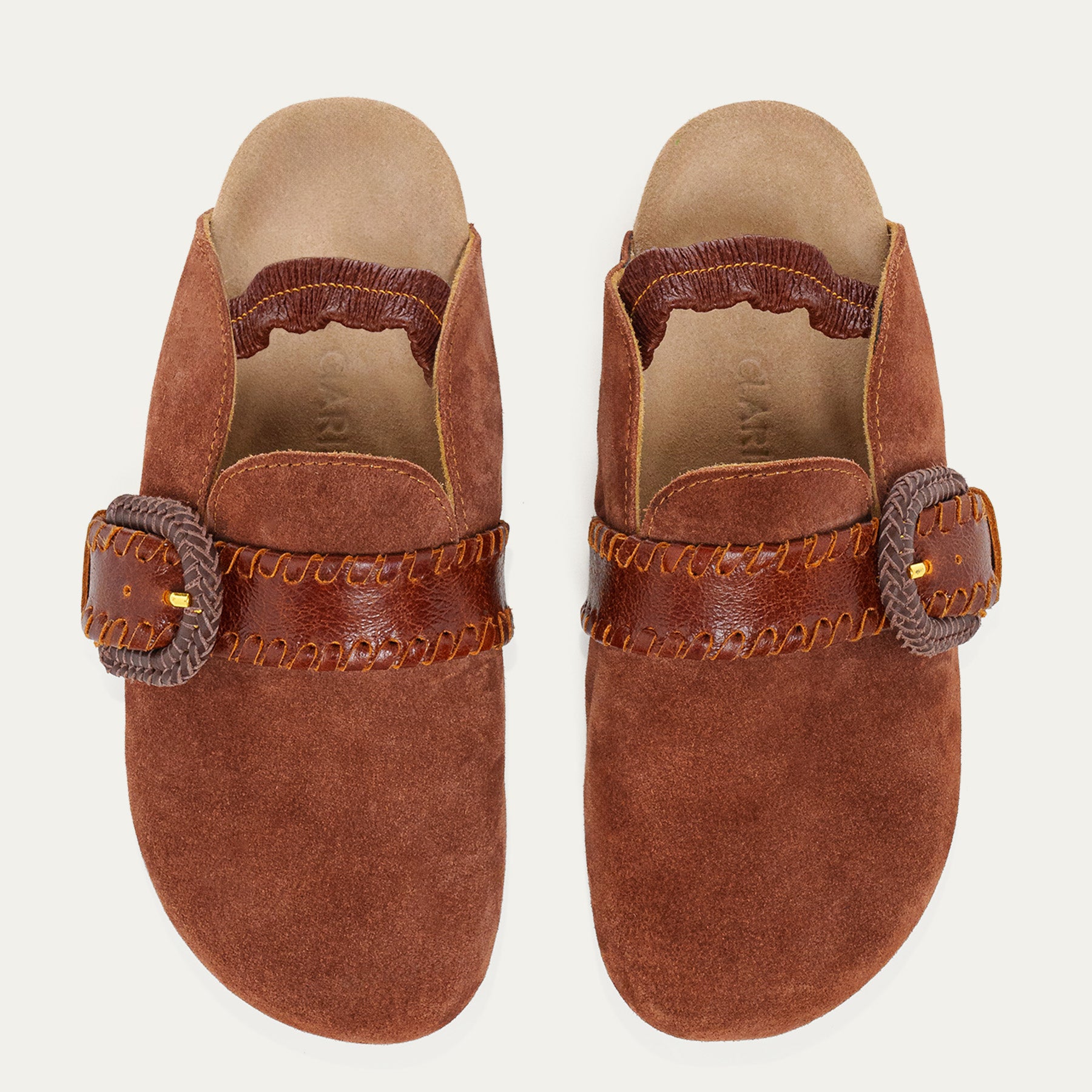 Georgette Mules in Cognac Velvet Calfskin