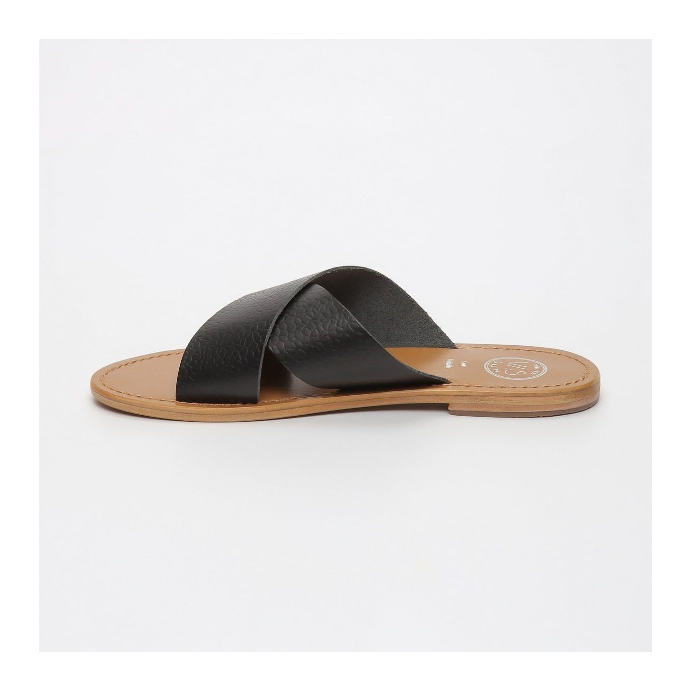 White Sun - Mules Lanruen - Black Buff Emboss Printed Leather - Black