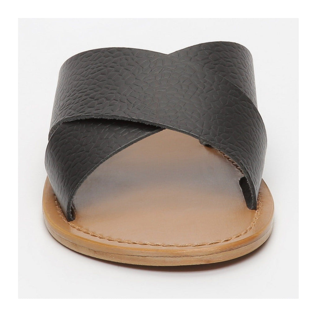 White Sun - Mules Lanruen - Black Buff Emboss Printed Leather - Black