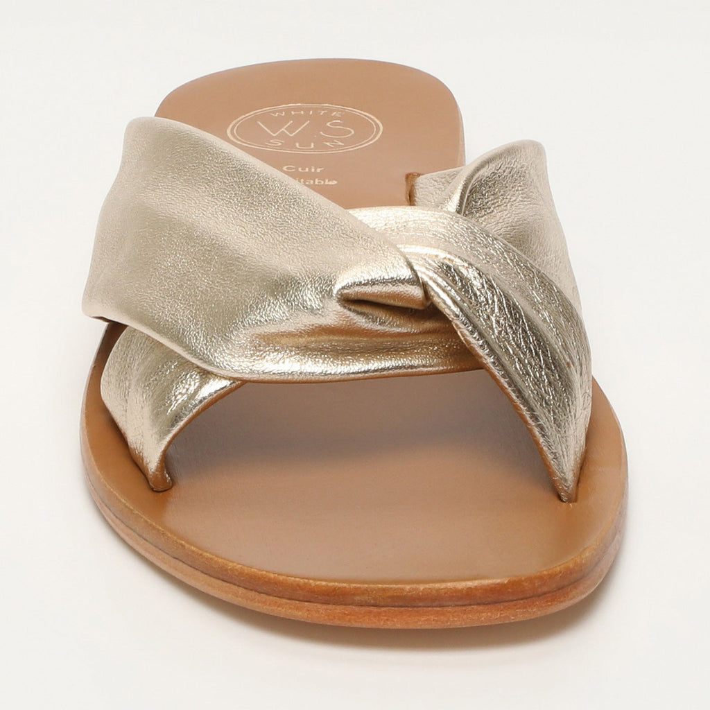White Sun - Mules Bansari - Platinium Metallic Nappa - Doré