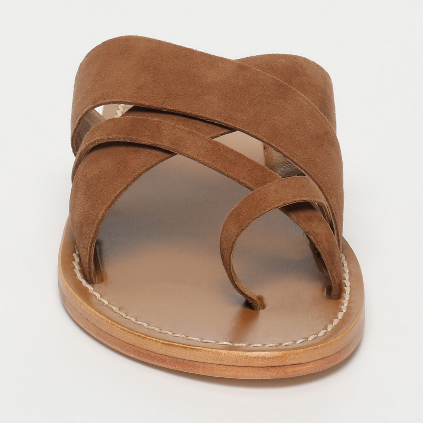 White Sun - Tasneem Mules - Camel Goat Suede - Brown