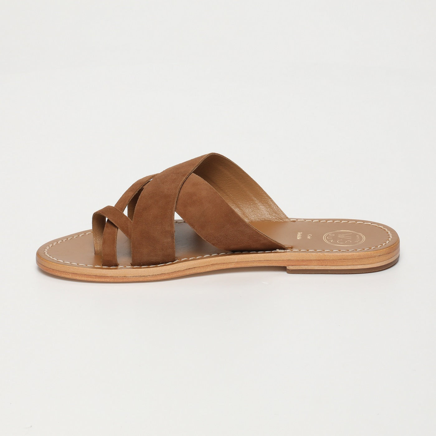 White Sun - Tasneem Mules - Camel Goat Suede - Brown