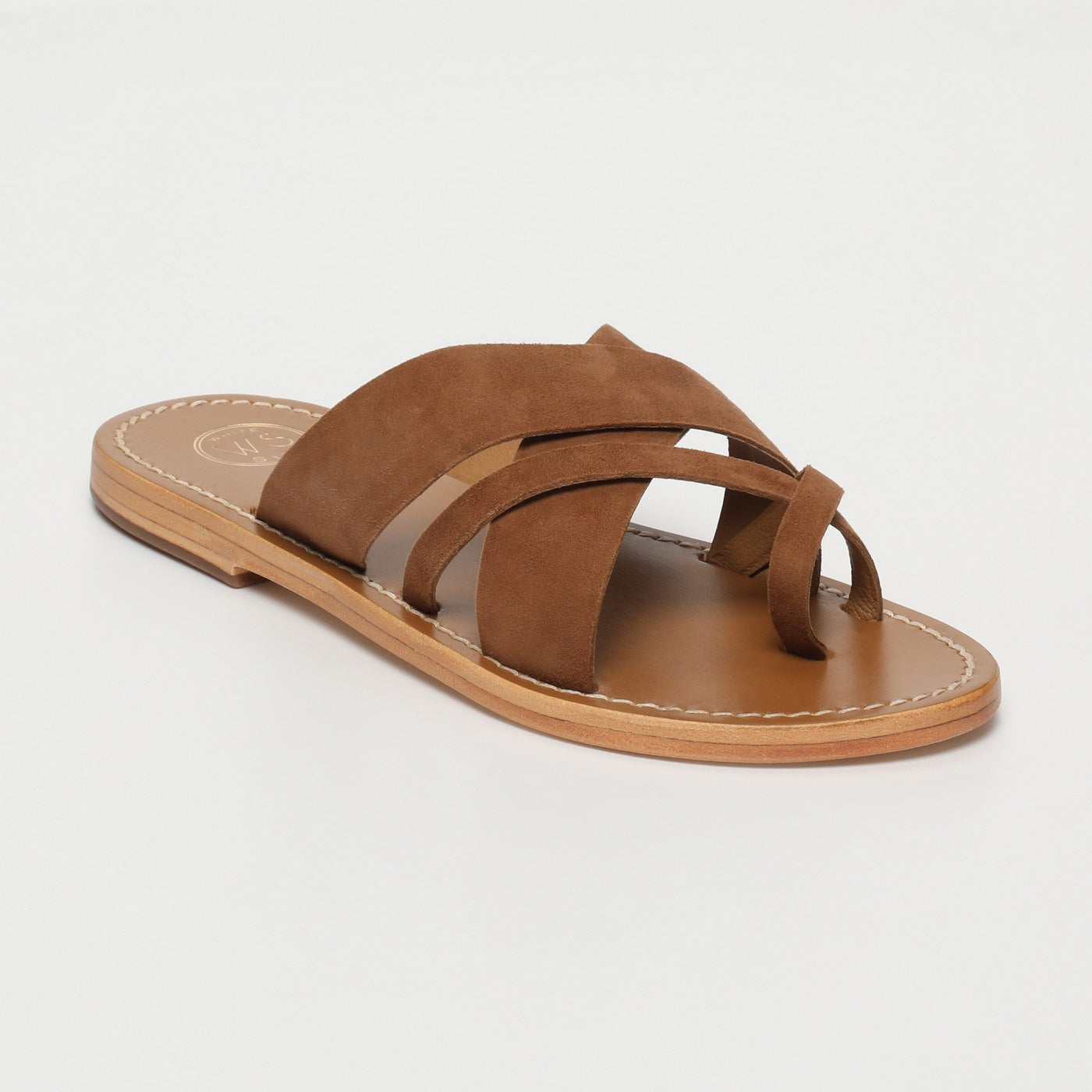 White Sun - Tasneem Mules - Camel Goat Suede - Brown