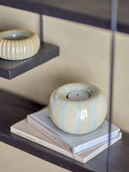 Agate - Set of 4 Tealight Holders - Yellow - Stoneware