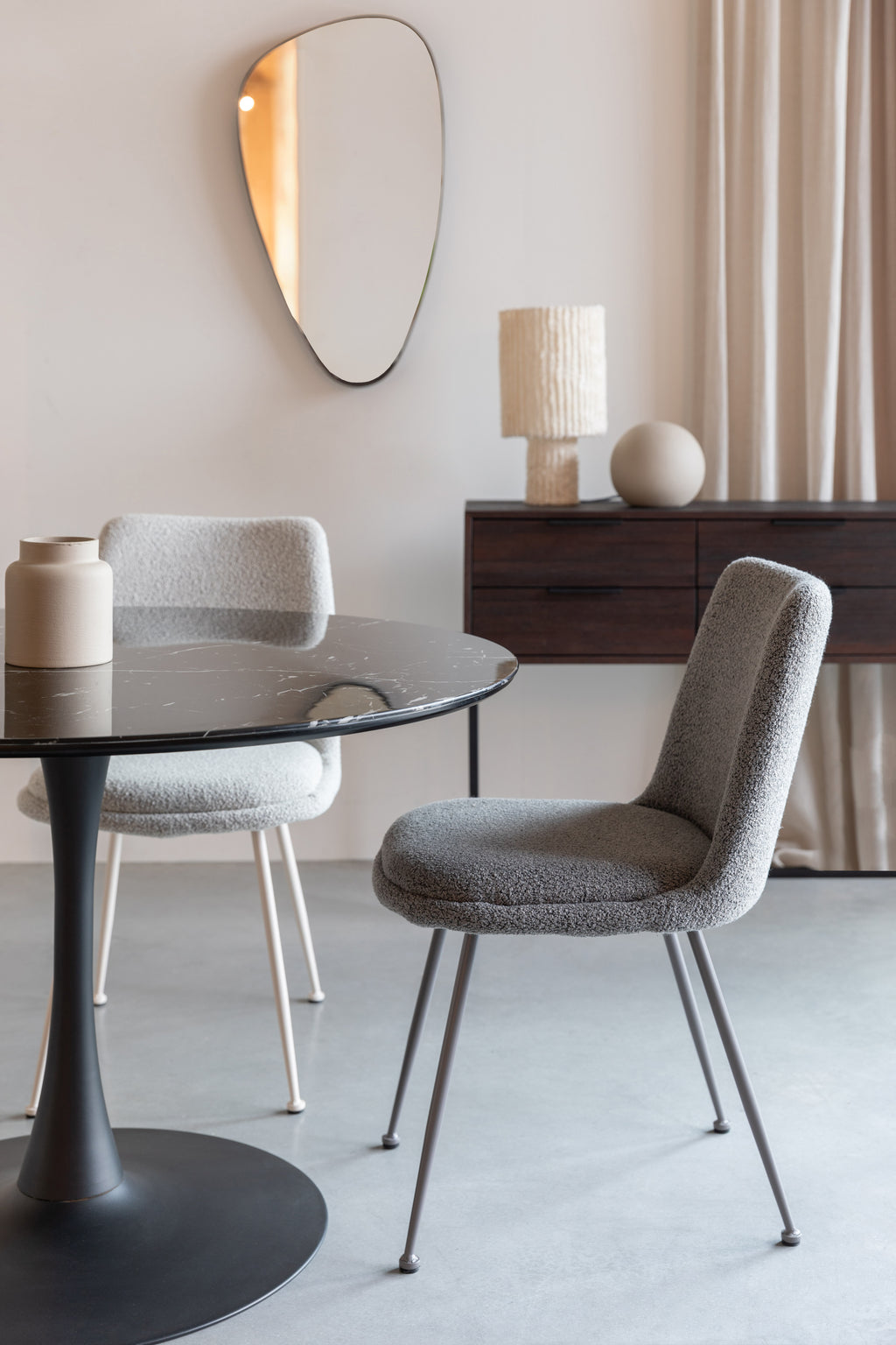 Fijs - Chaise De Salle À Manger - Fer - Taupe/Gris