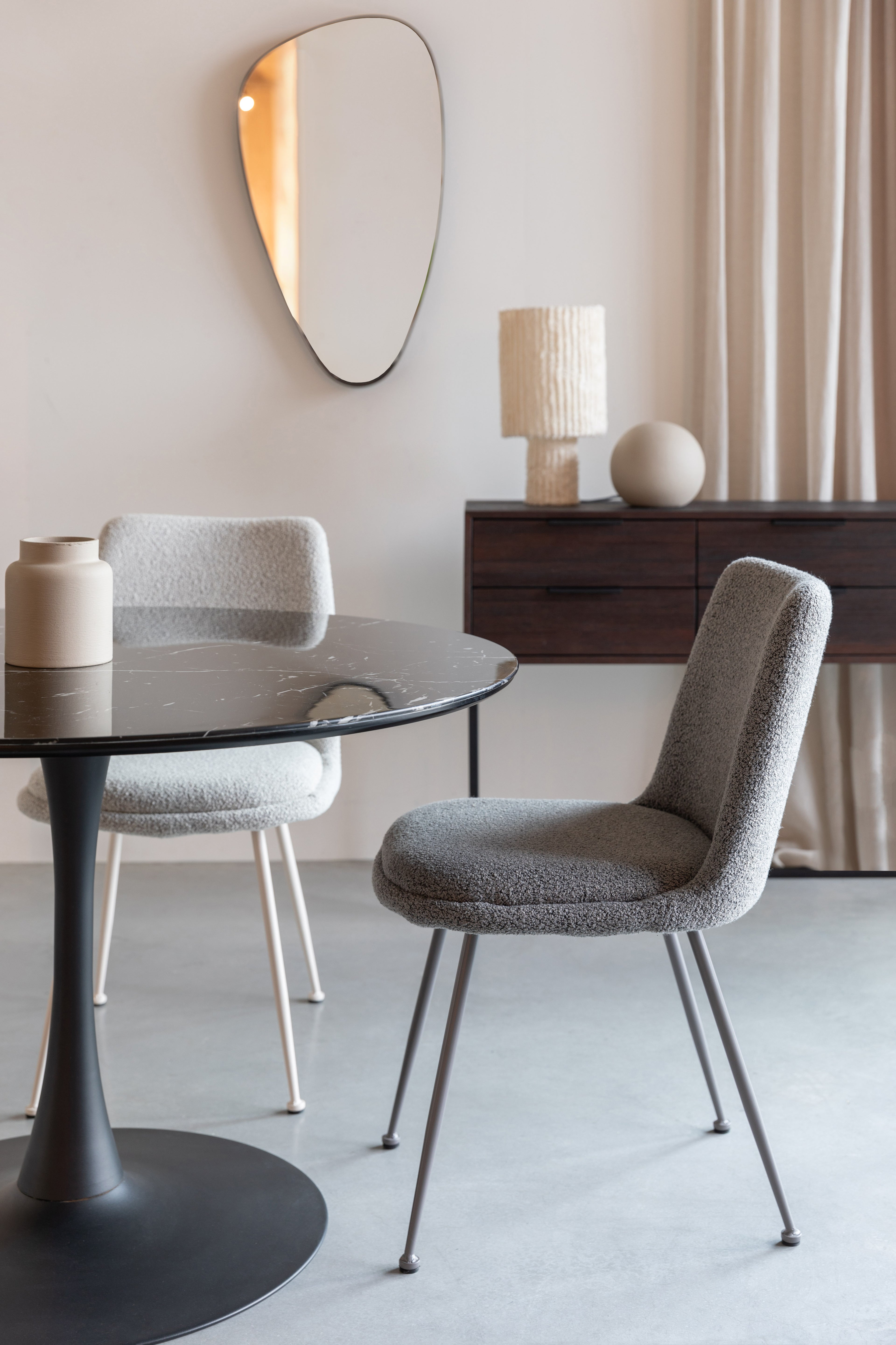 Fijs - Chaise De Salle À Manger - Fer - Taupe/Gris