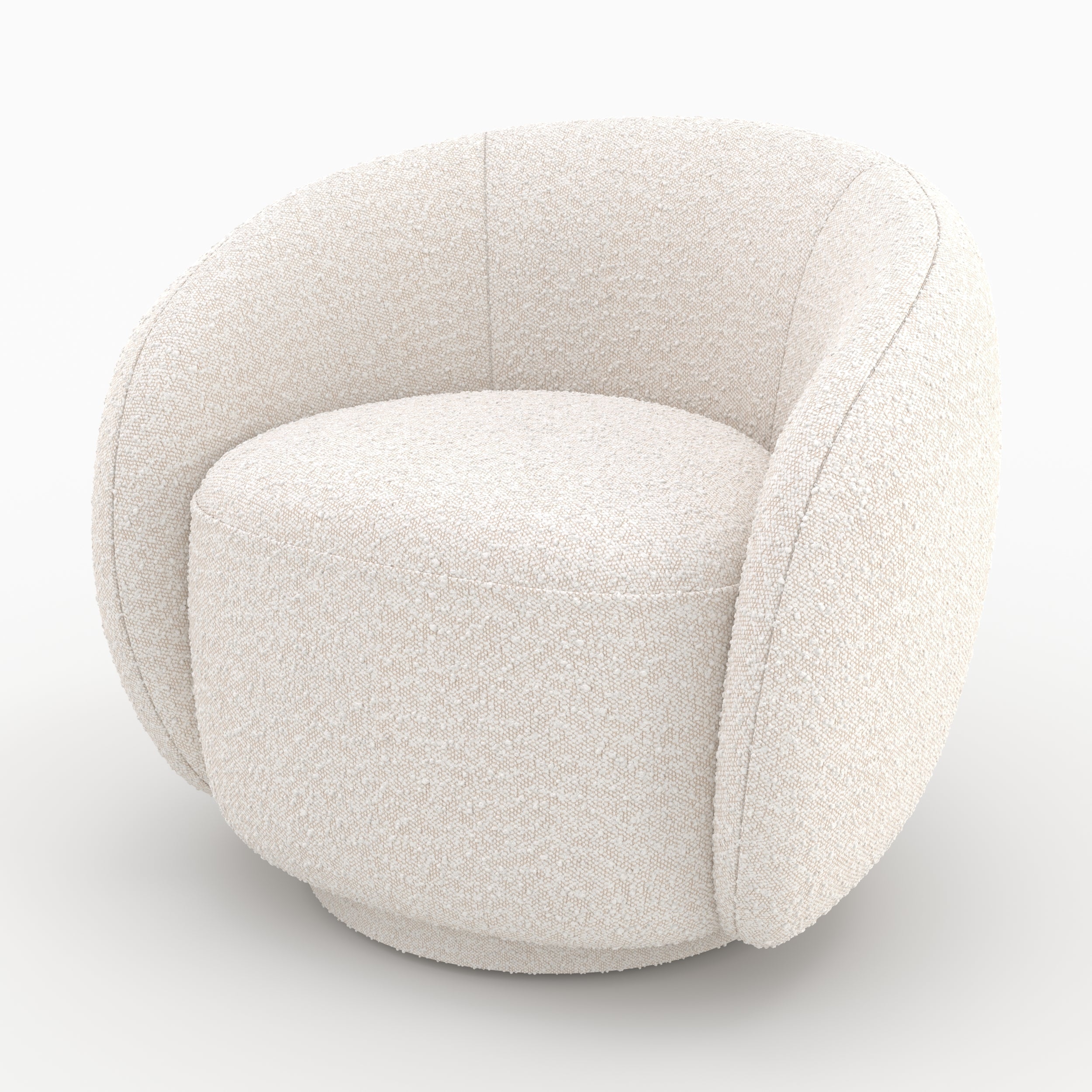 Naya - White Bouclé Fabric Armchair