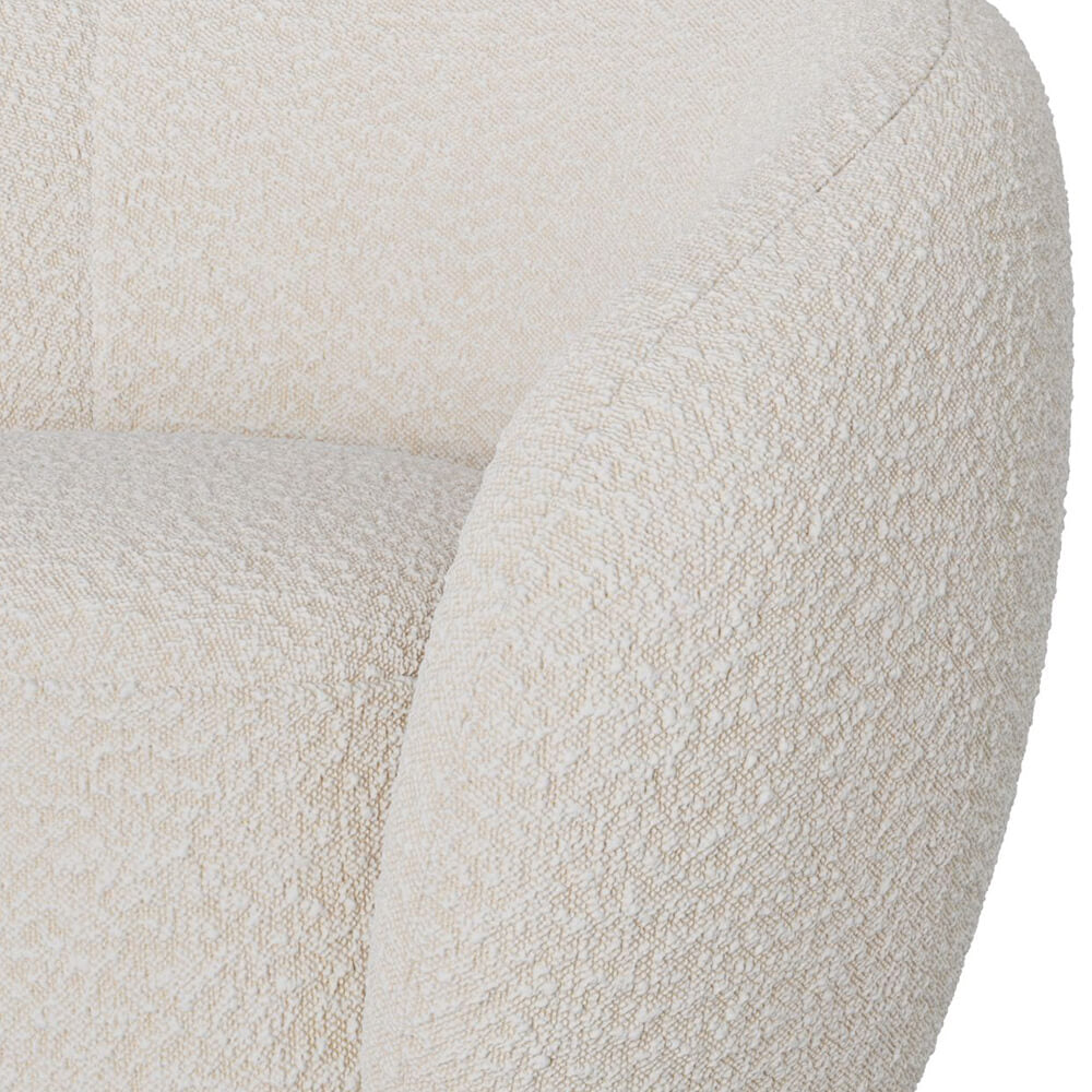 Naya - White Bouclé Fabric Armchair