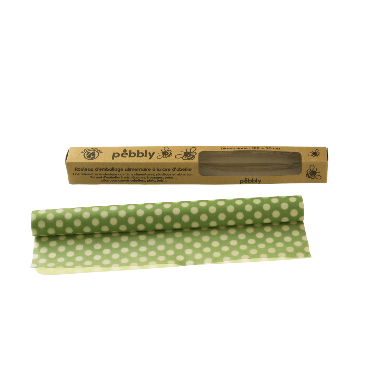 Beeswax Food Wrap Roll - Green