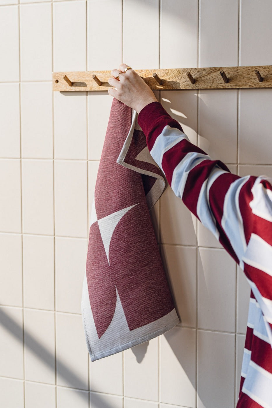 Lot De 2 Torchons Abi - Beet Red & Sky Blue