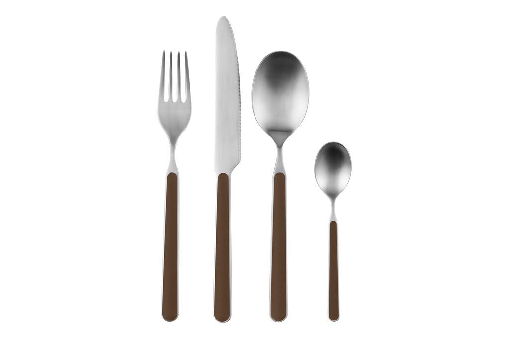 Noli 4-Piece Cutlery Set - 1 Person - Cocoa Brown