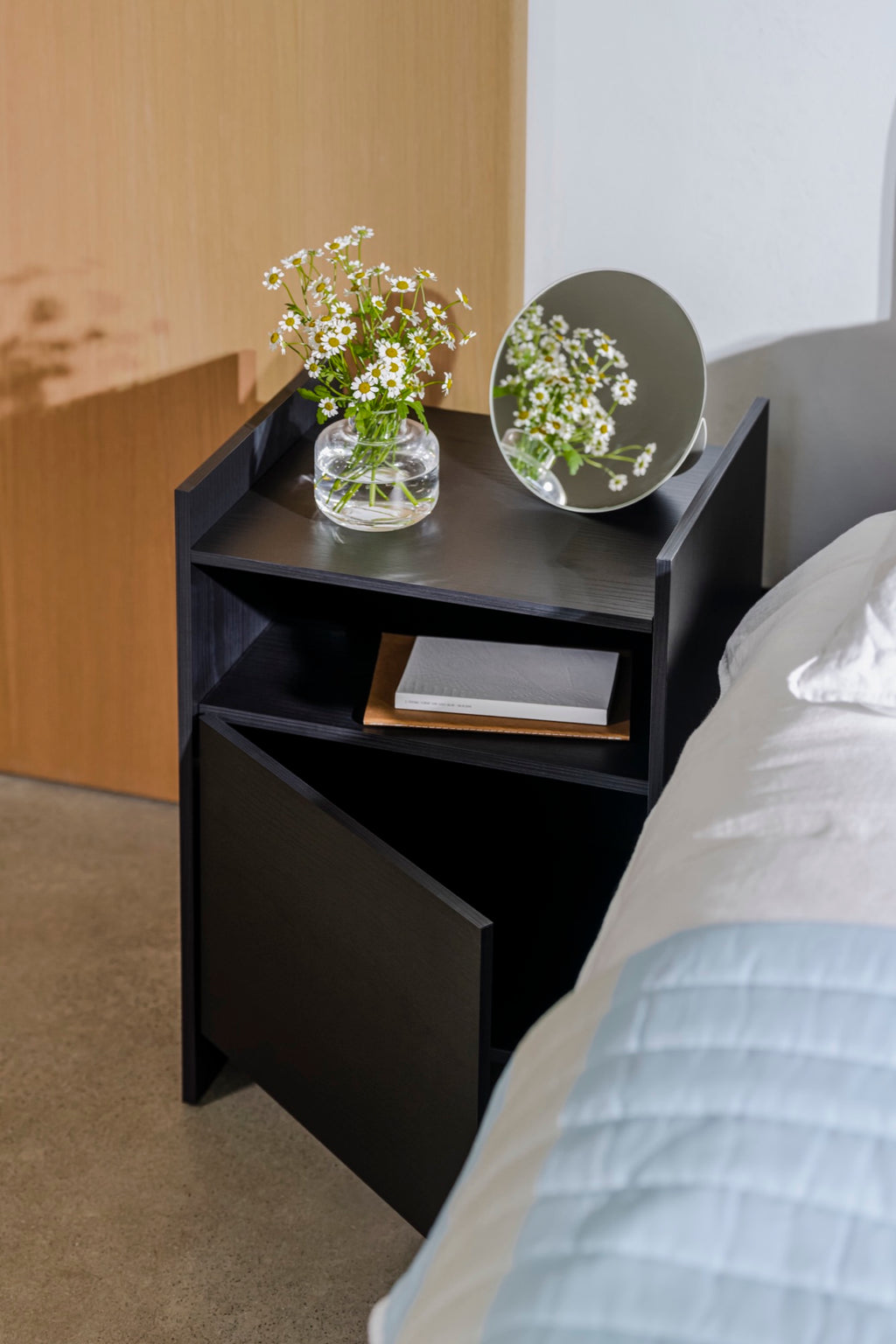 Toopt Bedside Table - Vulcano Black