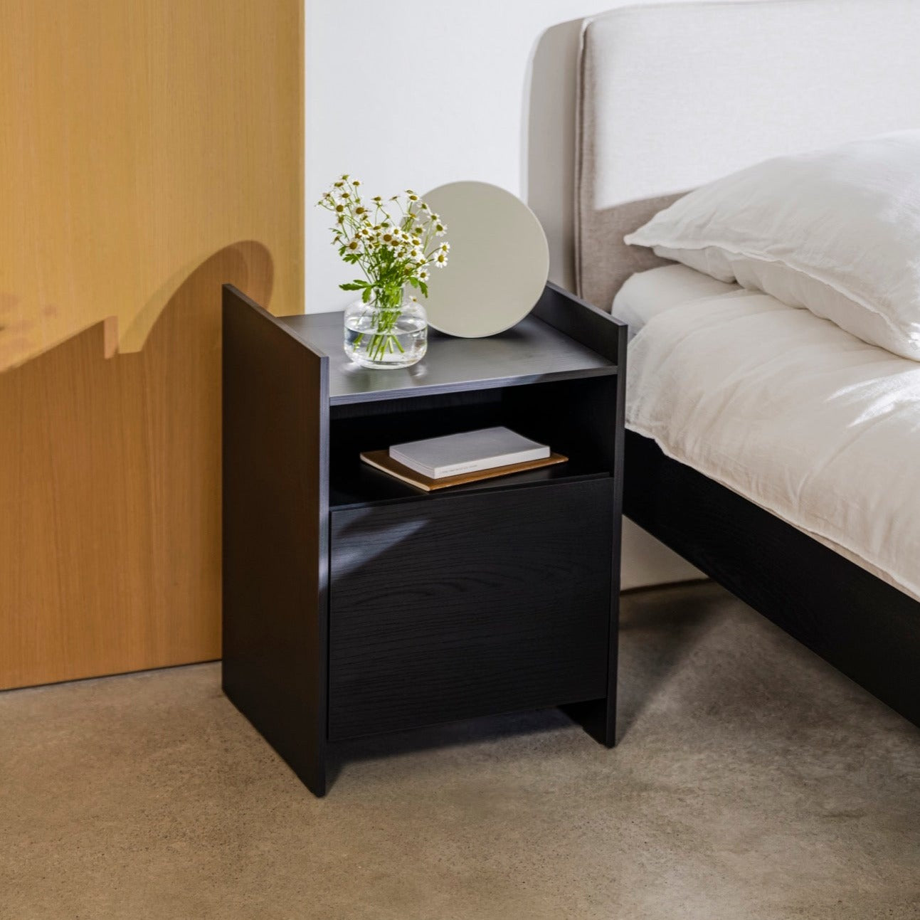 Toopt Bedside Table - Vulcano Black