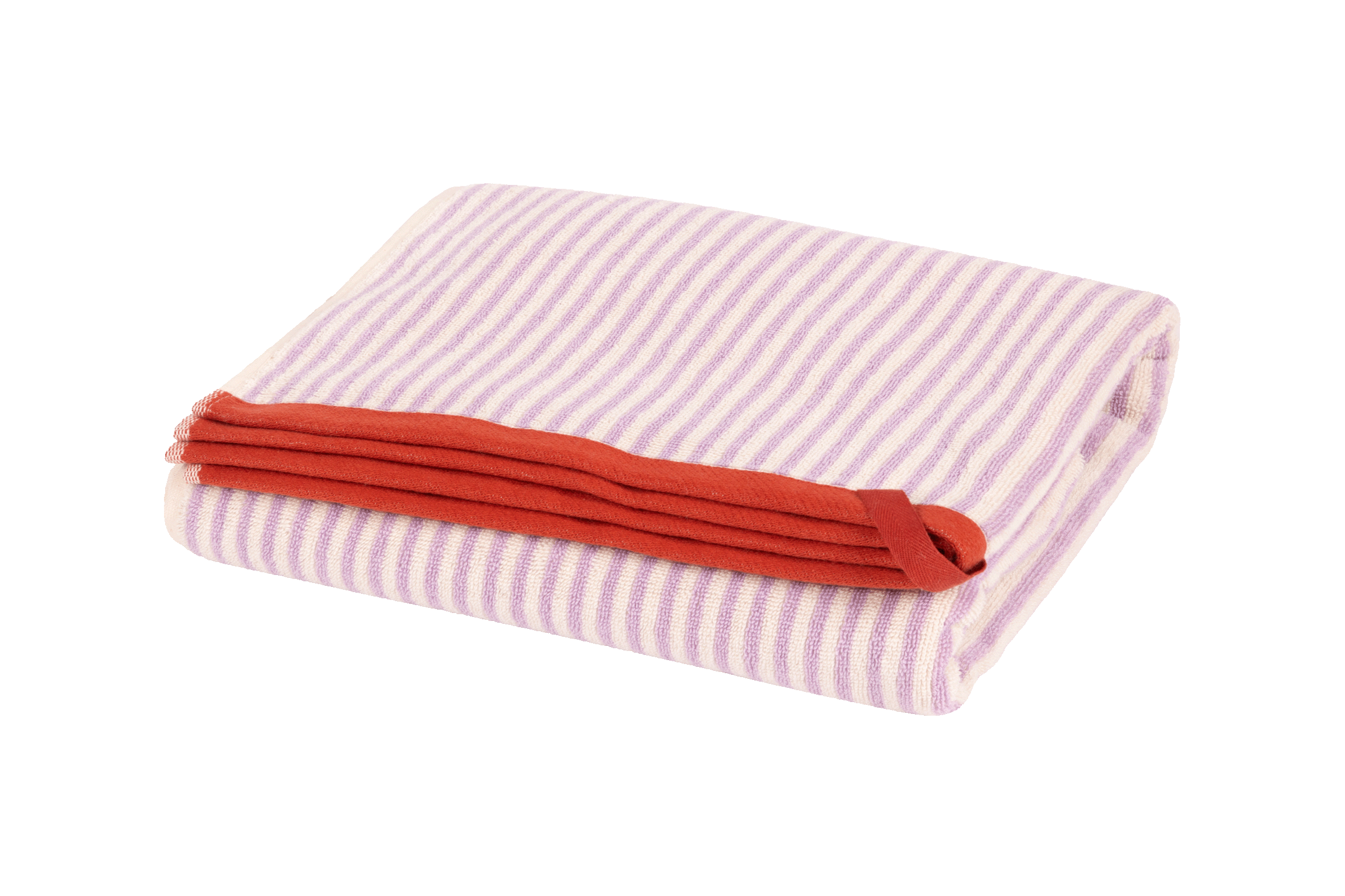 Gobo Bath Towel - Pastel Lilac / Narrow Stripes