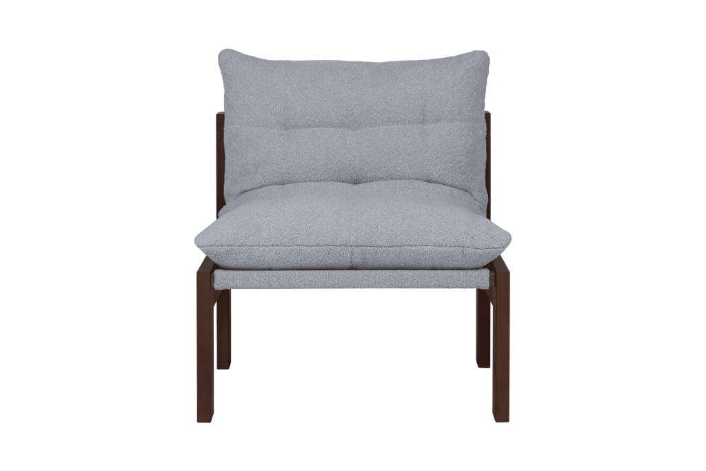 Huno - Sillón Lounge - Cocoa Brown & Baby Blue Bouclé