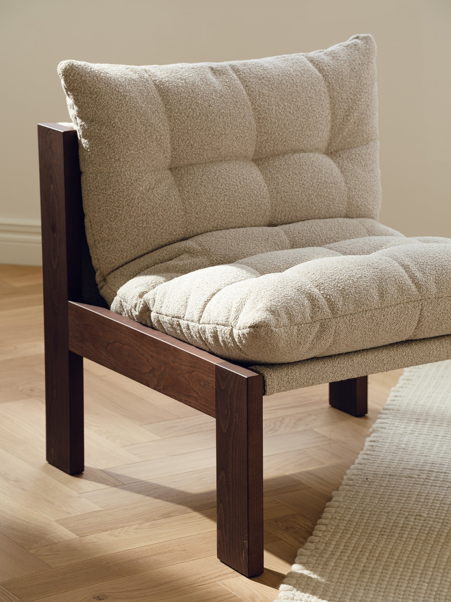 Huno - Fauteuil Lounge - Cocoa Brown & Desert Beige Bouclé