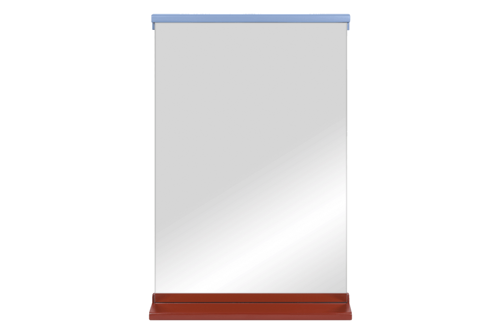 Lun Wall Mirror - Auburn Red & Frosty Blue