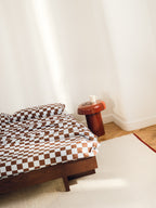 Funda De Almohada Plu - Baby Blue & Cocoa Brown