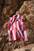 Su Beach Towel - Baby Blue & Red