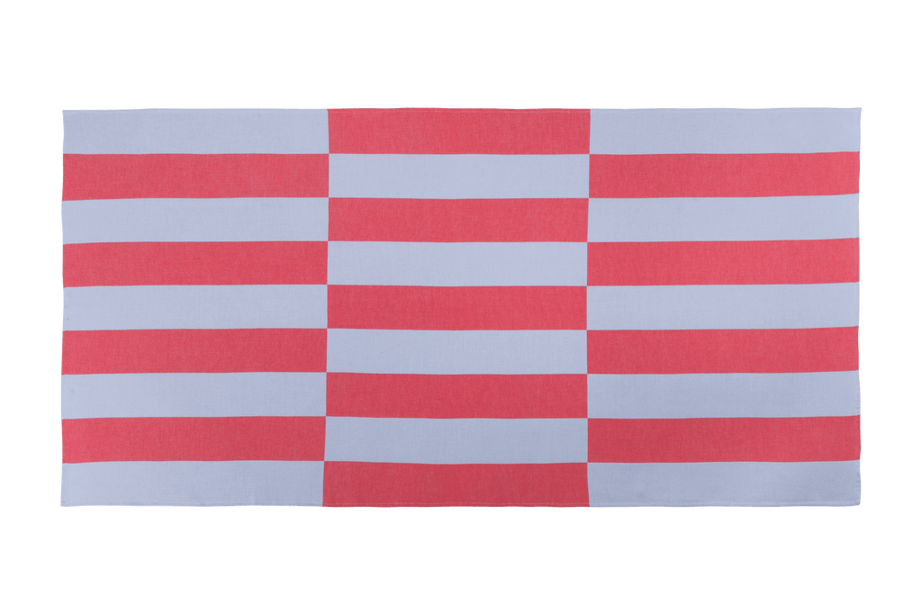 Su Beach Towel - Baby Blue & Red