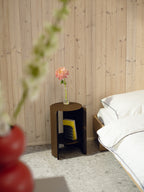 Wa - Side Table - Steel - Cocoa Brown