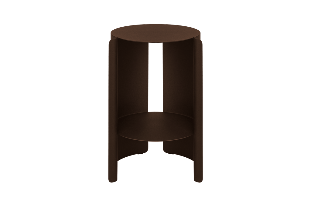 Wa - Side Table - Steel - Cocoa Brown