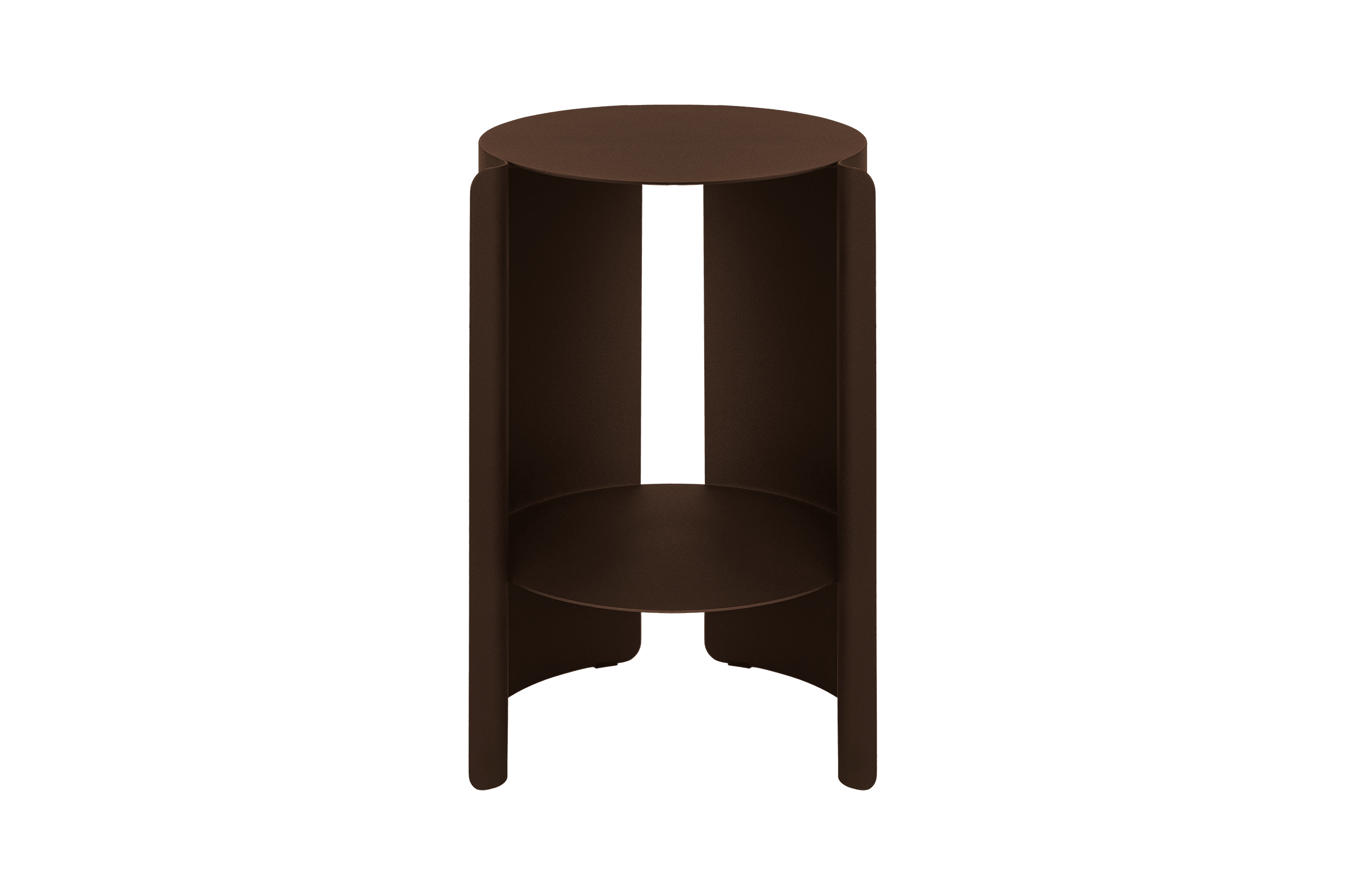 Wa - Side Table - Steel - Cocoa Brown