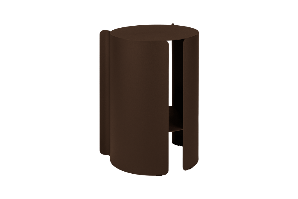 Wa - Side Table - Steel - Cocoa Brown