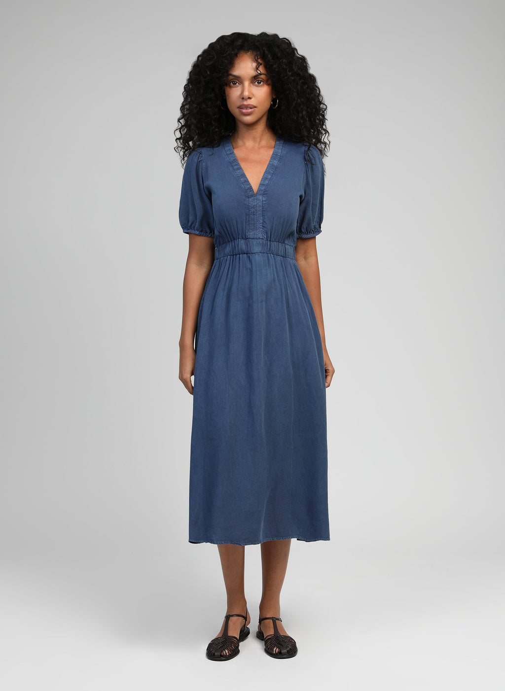 OMARIA indigo MIDI DRESS
