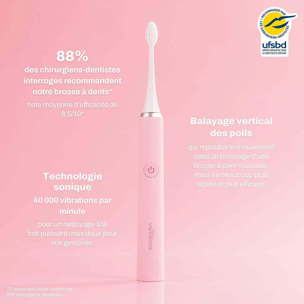 Brosse Rose + Étui + Support