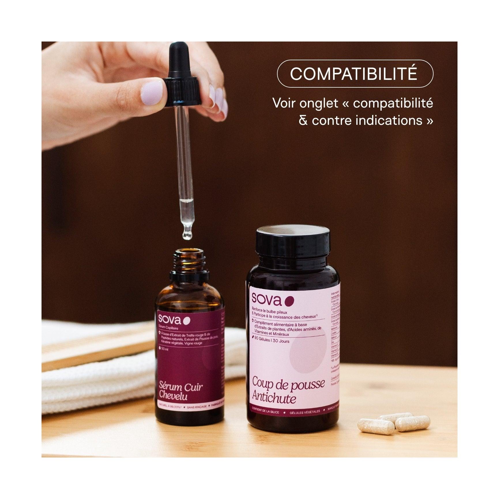 Paquete para el cabello - Suero para el cuero cabelludo y potenciador anticaída - SOVA