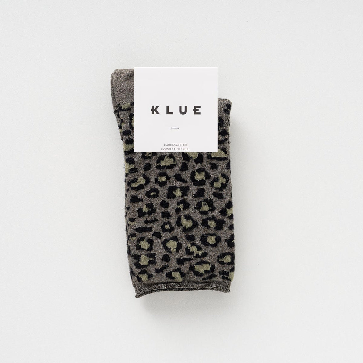 Chaussettes Lurex Pailletées Écologique - Léopard Kaki