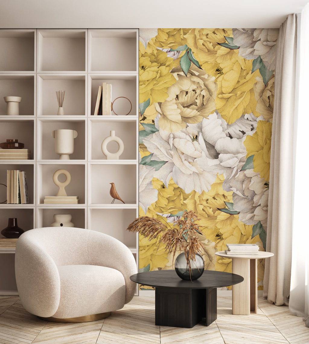 Paeonia Vægmaleri - Jaune