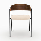 Esmée - Set of 2 Chairs in Off-White Velvet and Walnut Wood