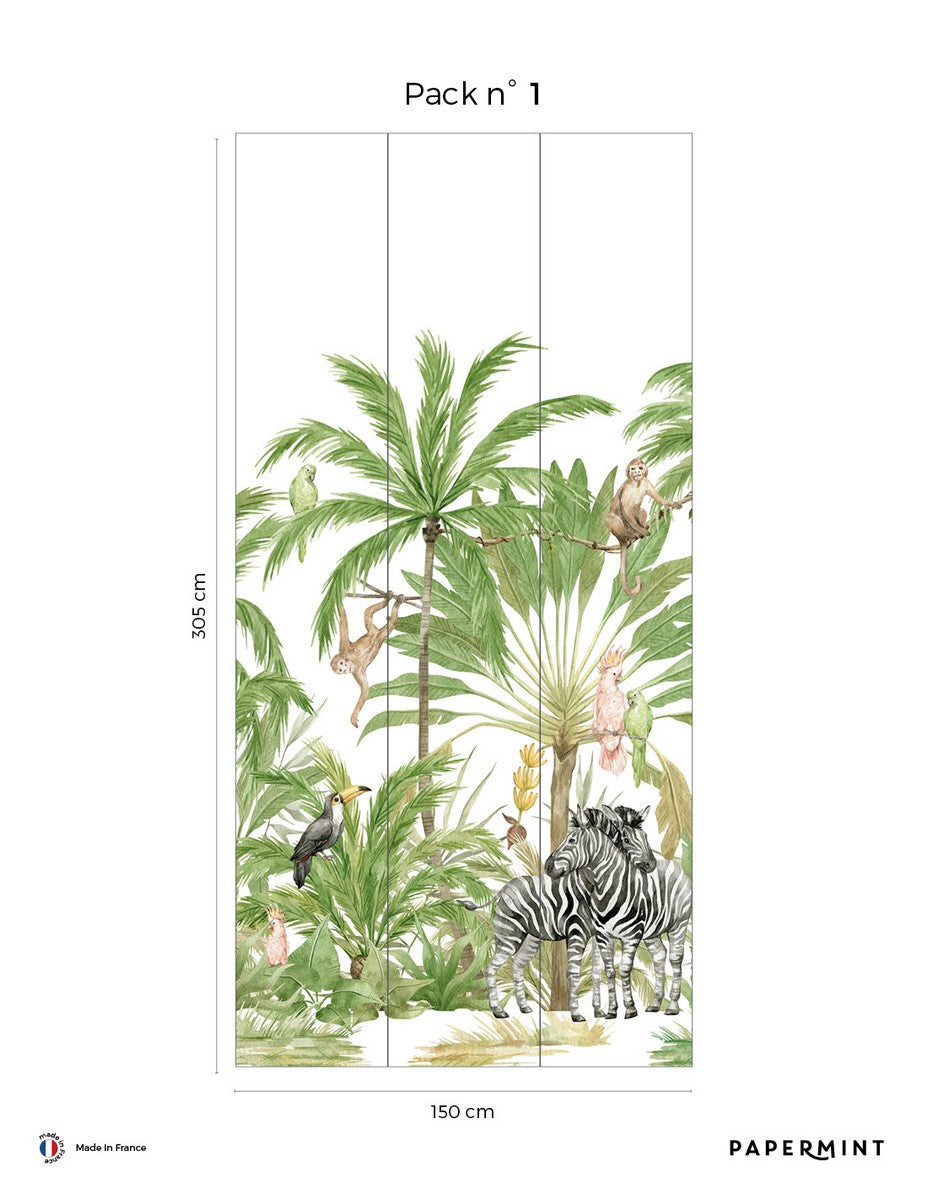 Fresque Palmiers Jungle - Palm Green