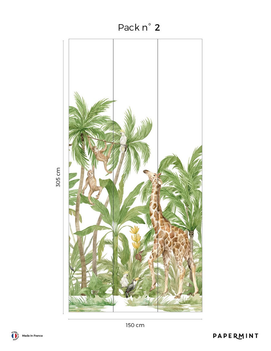 Fresque Palmiers Jungle - Palm Green