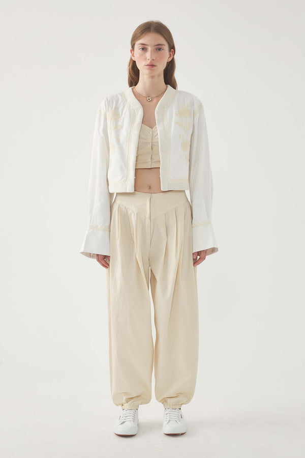 Pantalón harem pam - Crema
