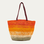 Cesta Stella L Rafia Arcoiris Naranja